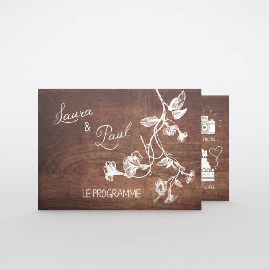 Online Planet cards Programme De Mariage Gravures Et Bois