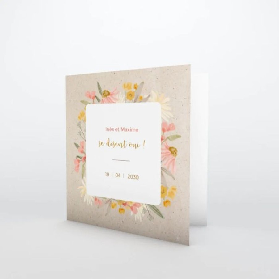 Online Planet cards Faire-Part Mariage Amour Floral