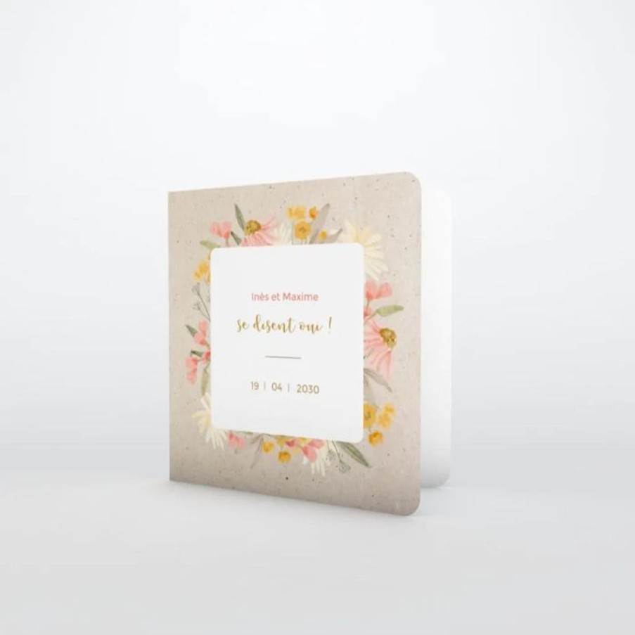 Online Planet cards Faire-Part Mariage Amour Floral