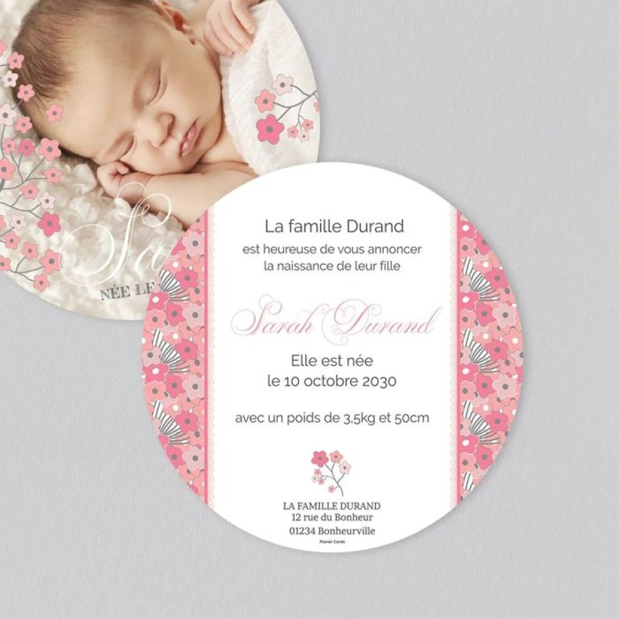 Wholesale Planet cards Faire Part Naissance Branches En Fleurs