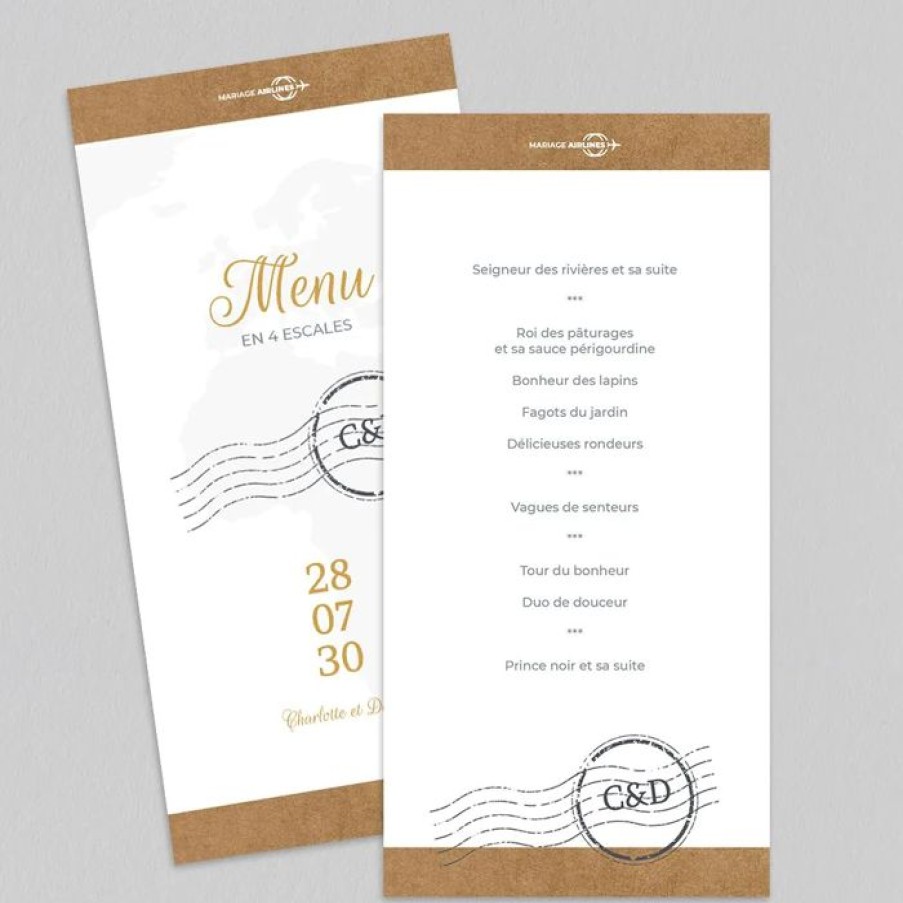 Wholesale Planet cards Menu De Mariage Mariage Airlines