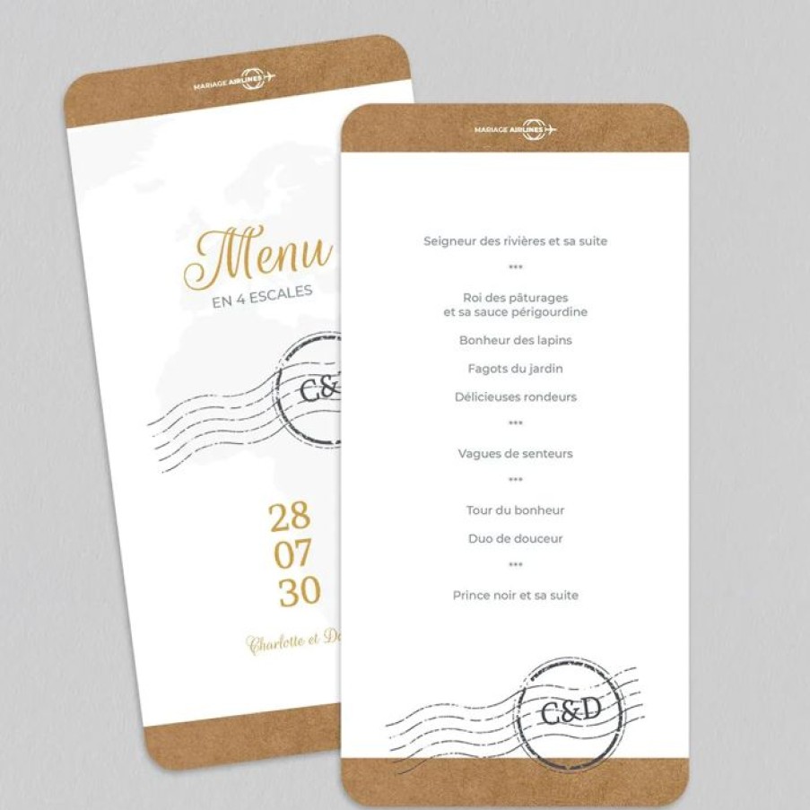 Wholesale Planet cards Menu De Mariage Mariage Airlines