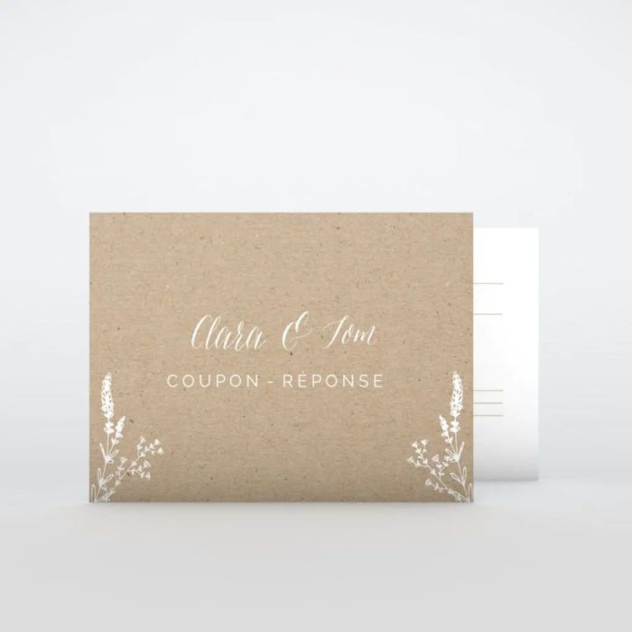 Wholesale Planet cards Coupon-Reponse Mariage Kraft Champetre