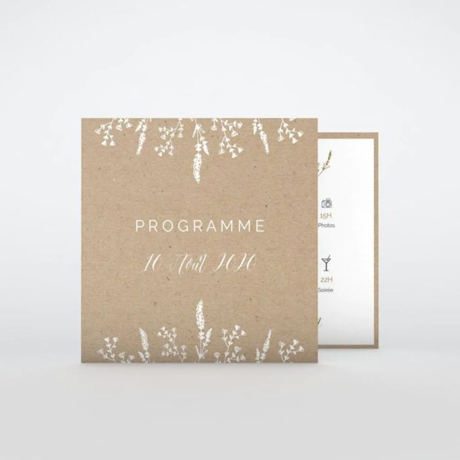 Wholesale Planet cards Programme De Mariage Kraft Champetre