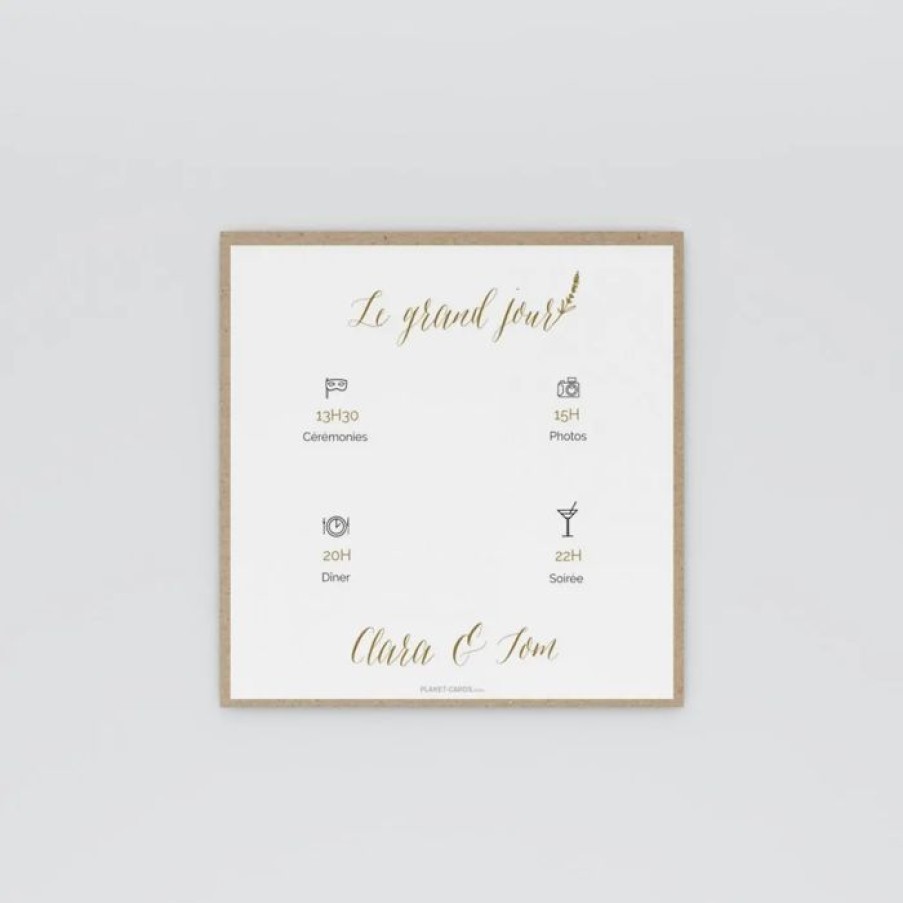 Wholesale Planet cards Programme De Mariage Kraft Champetre