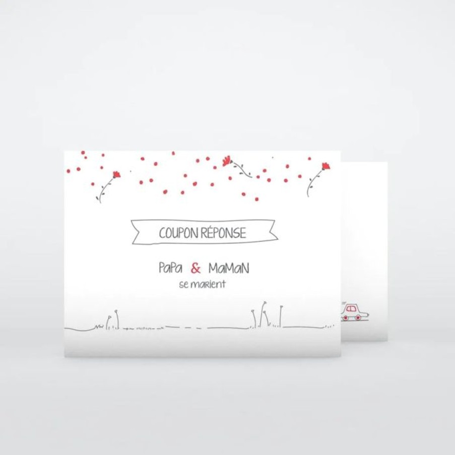 Online Planet cards Coupon-Reponse Mariage Illustration Papa Et Maman