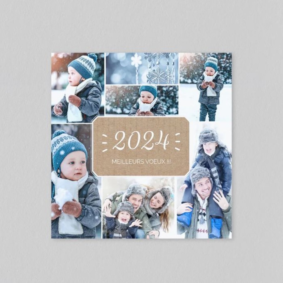 Online Planet cards Carte De Voeux Multi Photo Kraft