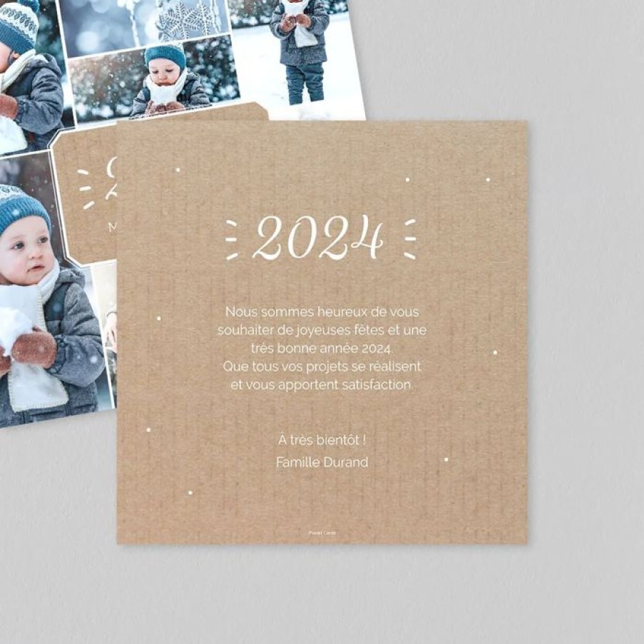 Online Planet cards Carte De Voeux Multi Photo Kraft