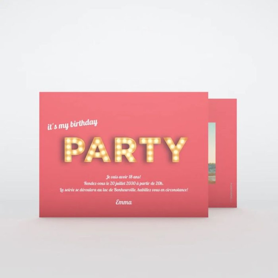 Online Planet cards Carte Invitation Anniversaire Time To Party