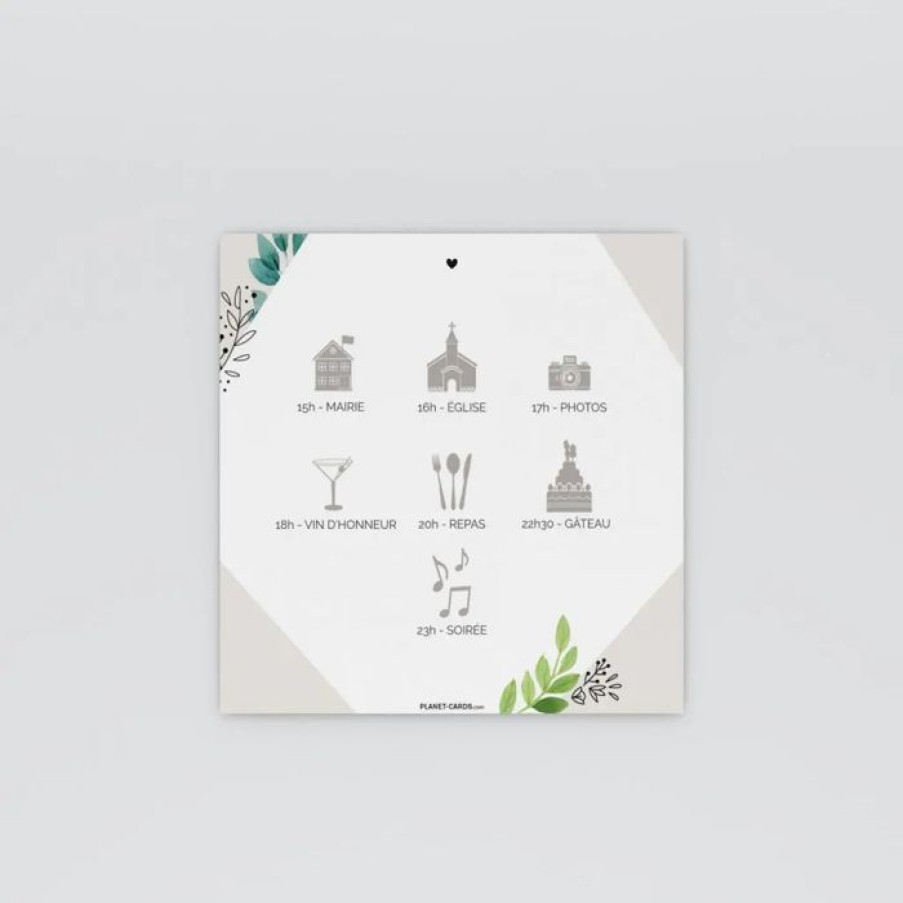 Best Planet cards Programme De Mariage Boheme Chic