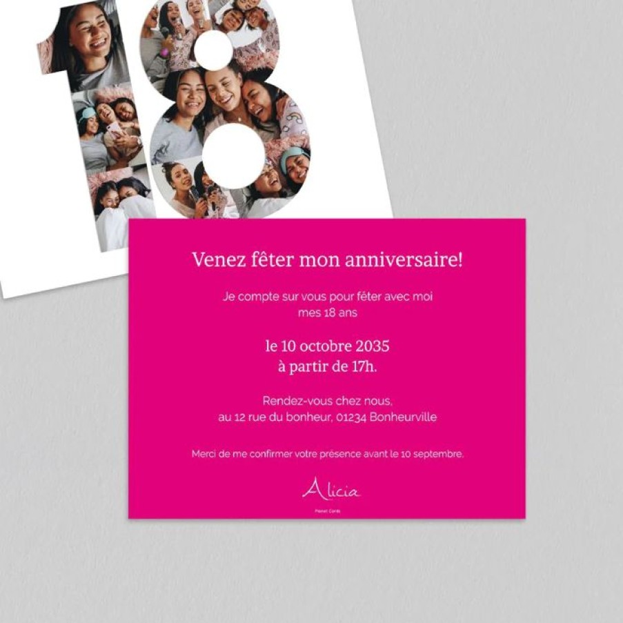 Clearance Planet cards Carte Invitation Anniversaire Pele Mele 18 Ans