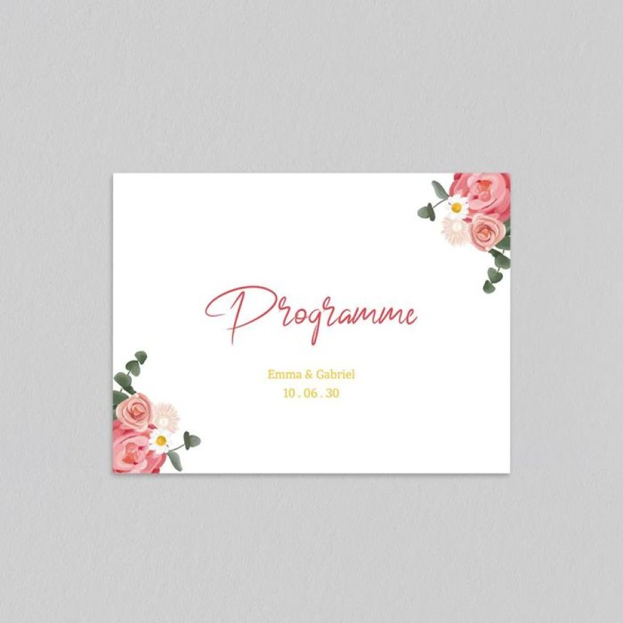 New Planet cards Programme De Mariage Couronne Roses