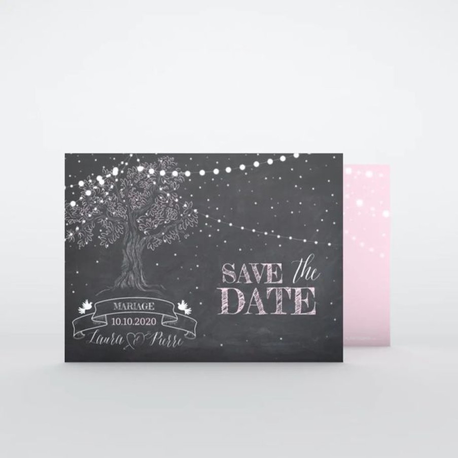 Clearance Planet cards Save The Date Arbre Lumineux