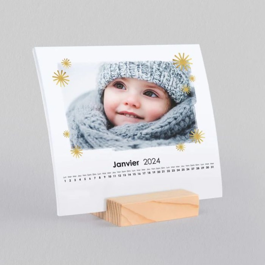 Hot Planet cards Calendrier Photo Support Bois Flocons De Noel