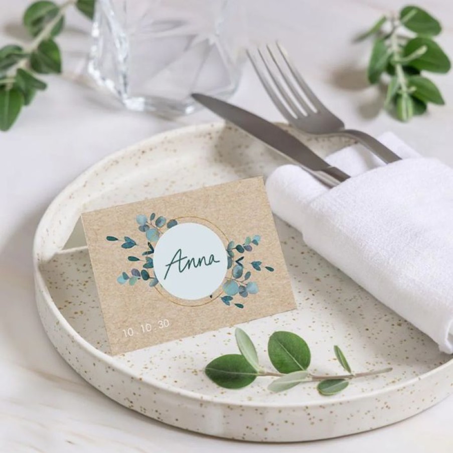 Online Planet cards Marque Place Mariage Eucalyptus Kraft