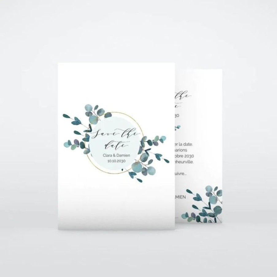 Online Planet cards Save The Date Amour Eucalyptus