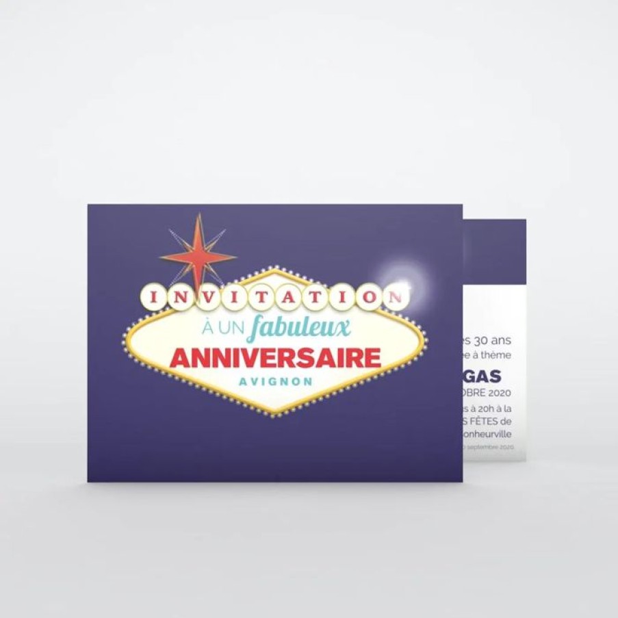 Hot Planet cards Carte Invitation Anniversaire Panneau Las Vegas