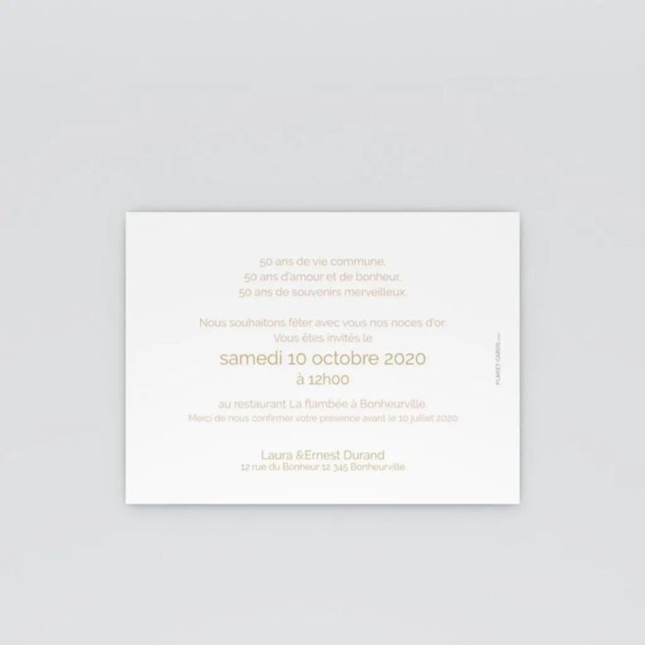 Wholesale Planet cards Carte Invitation Anniversaire De Mariage Noces D'Or Photo