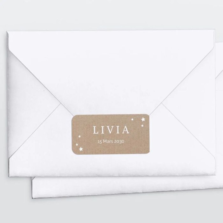 New Planet cards Stickers Pour Enveloppes Naissance Kraft Etoile