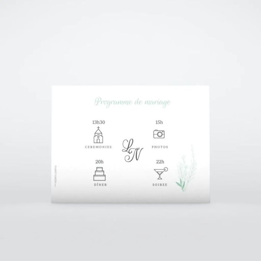 New Planet cards Programme De Mariage Romance Classique