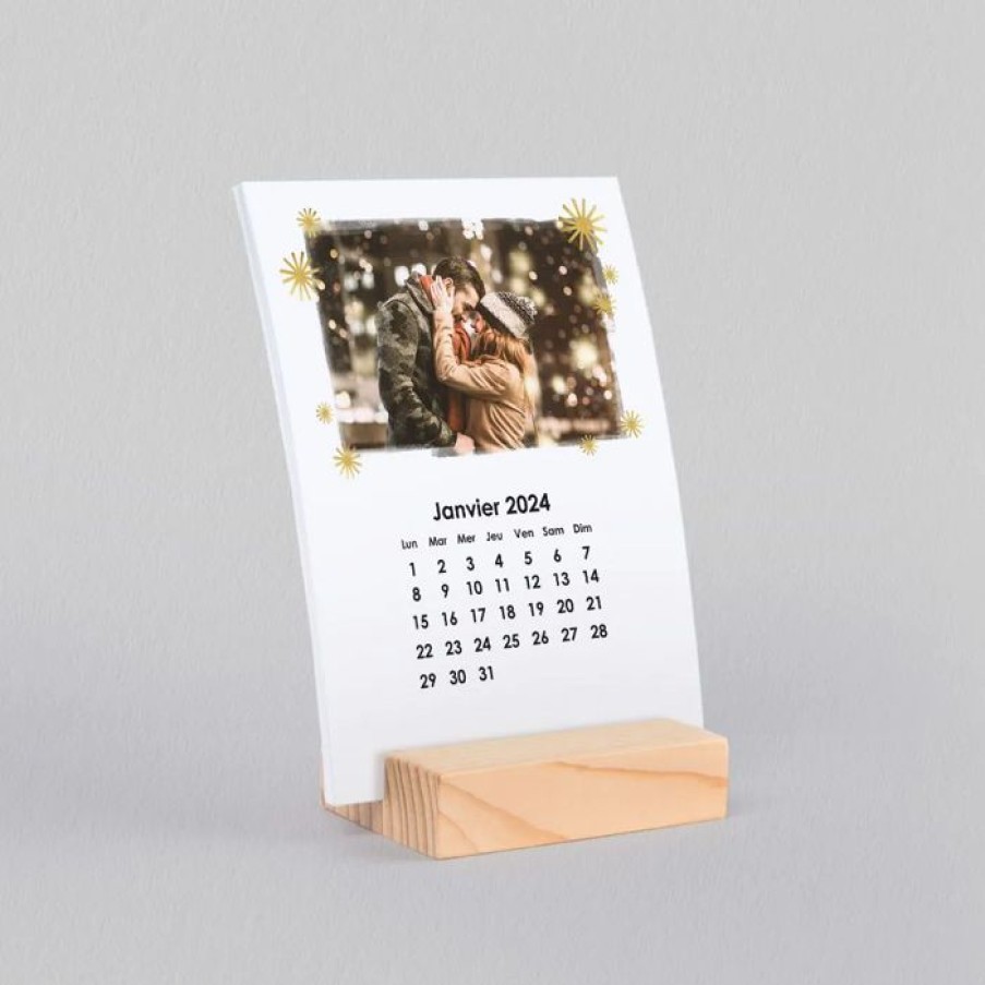 Online Planet cards Calendrier Photo Support Bois Flocons De Noel