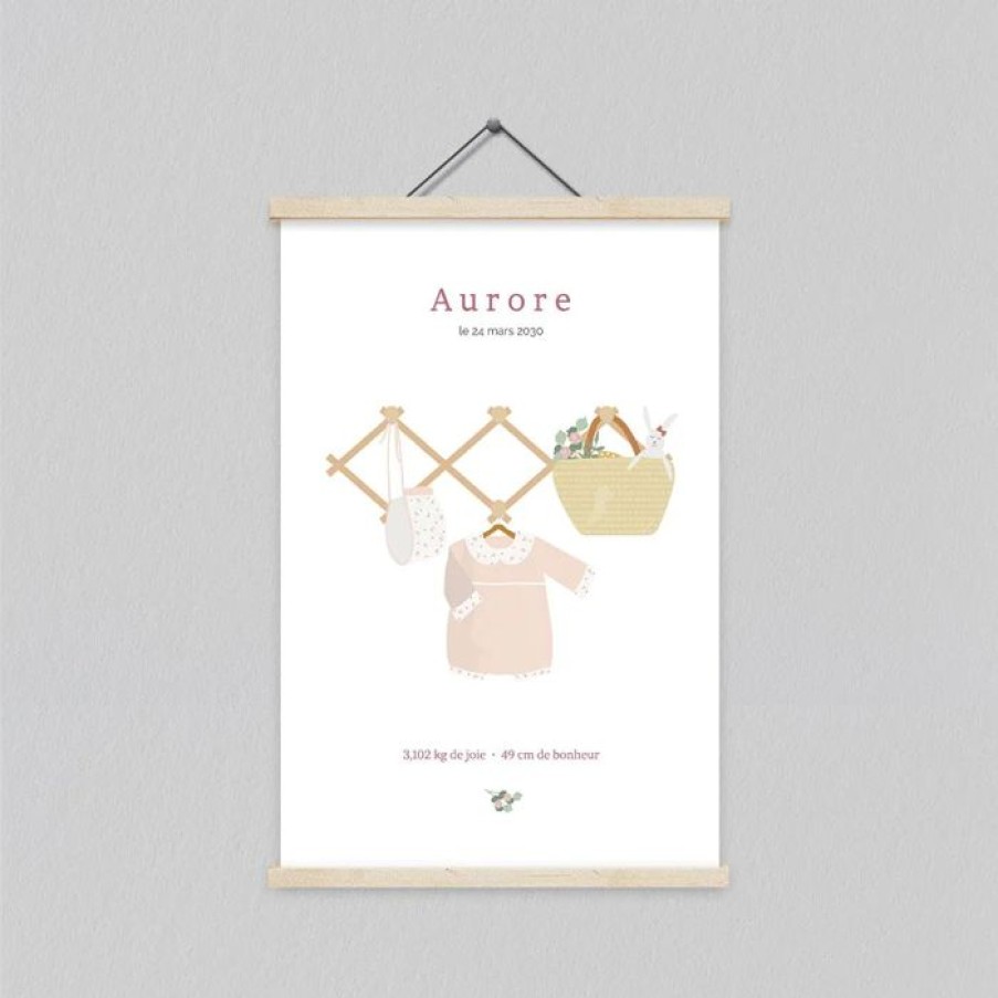 Wholesale Planet cards Affiche Naissance Layette Suspendue Fille 20X30