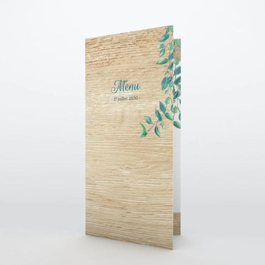 New Planet cards Menu De Mariage Eucalyptus Et Bois