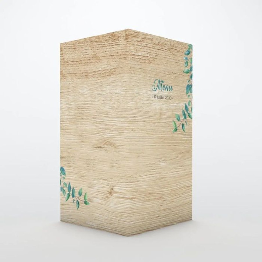 New Planet cards Menu De Mariage Eucalyptus Et Bois