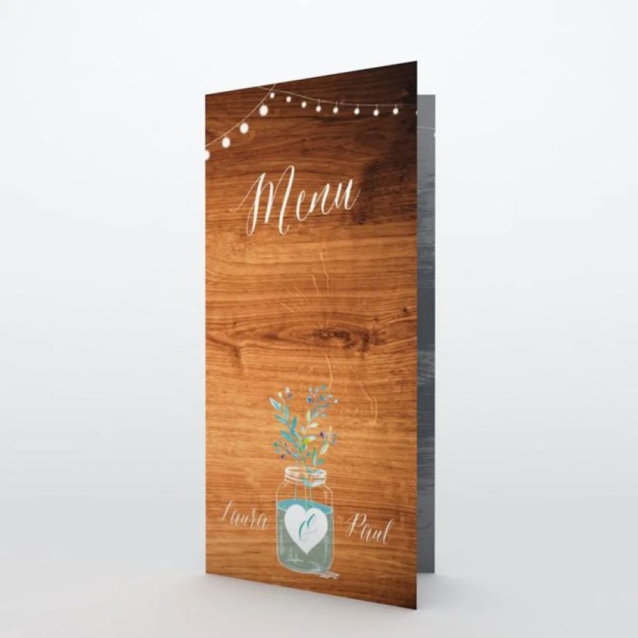 Online Planet cards Menu De Mariage Bocal Fleuri