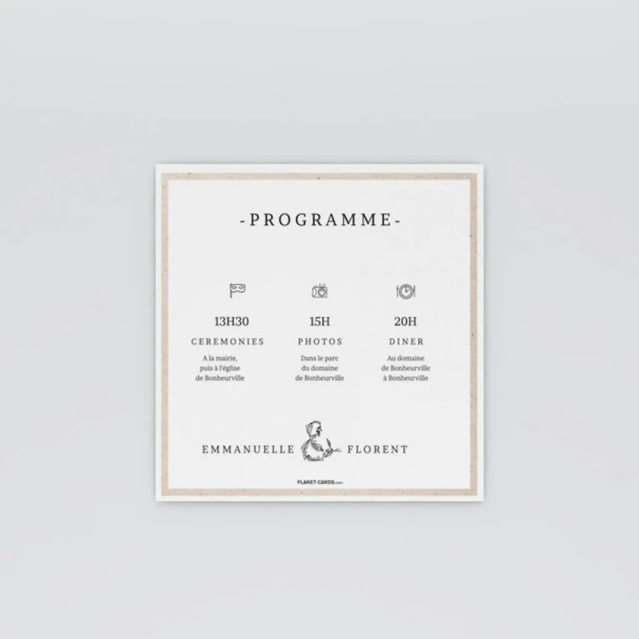 New Planet cards Programme De Mariage Un Grand Oui