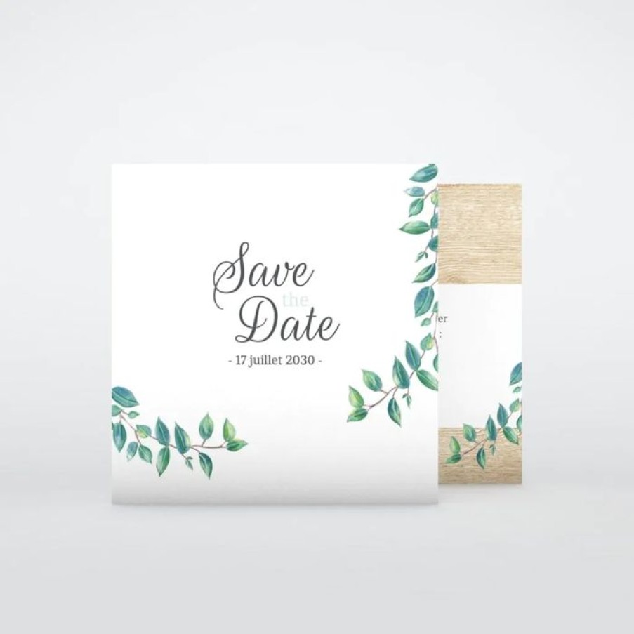 Best Planet cards Save The Date Eucalyptus Et Bois