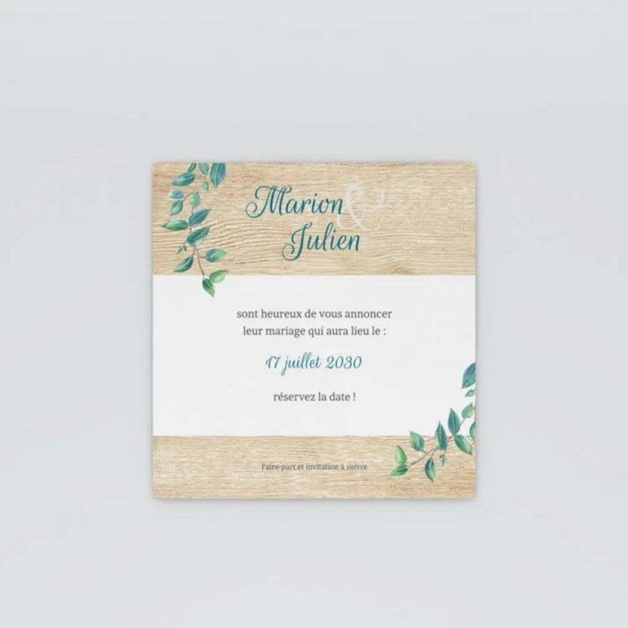 Best Planet cards Save The Date Eucalyptus Et Bois