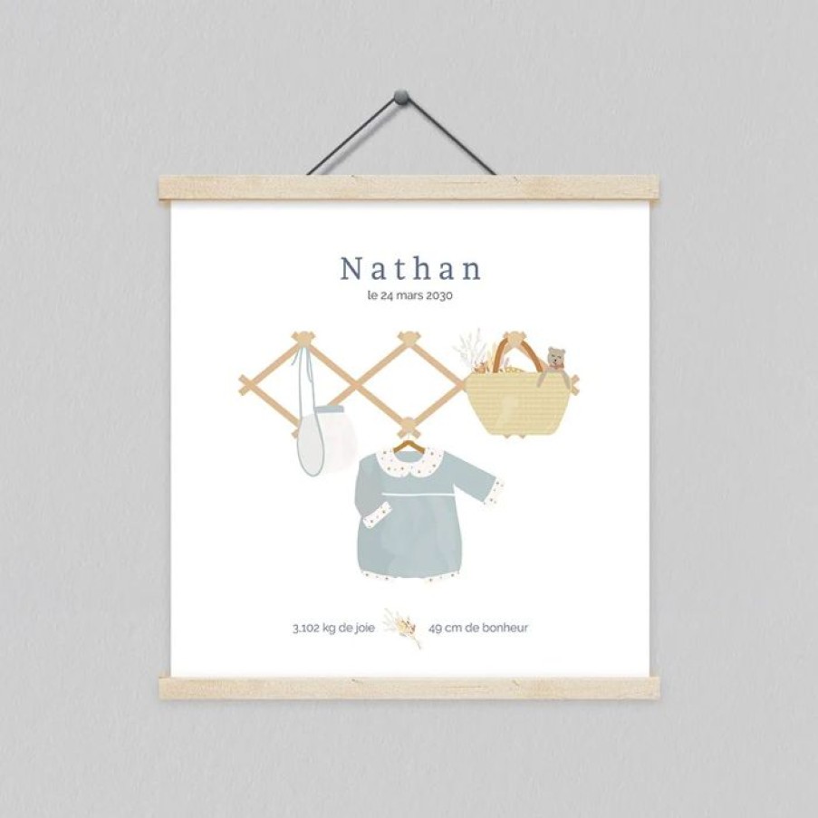 Best Planet cards Affiche Naissance Layette Suspendue Garcon 40X40