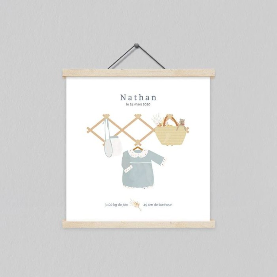 New Planet cards Affiche Naissance Layette Suspendue Garcon 30X30