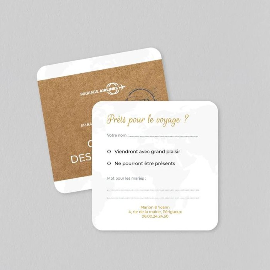 New Planet cards Coupon-Reponse Mariage Mariage Airlines