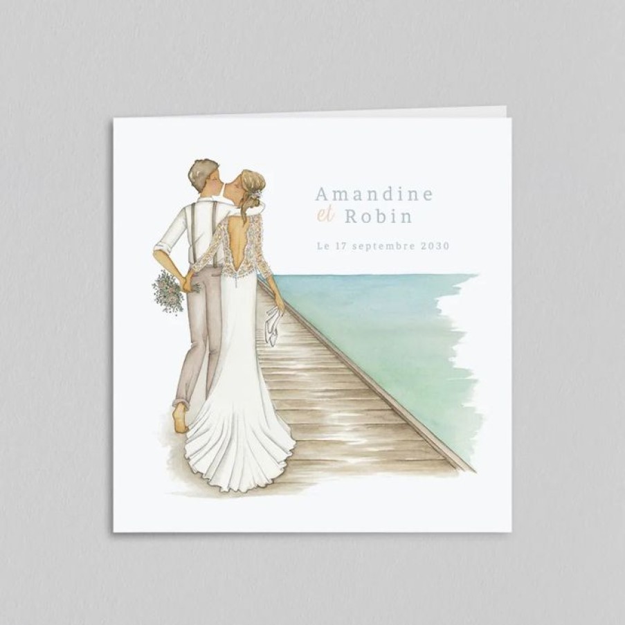 Wholesale Planet cards Faire-Part Mariage Un Couple Au Paradis