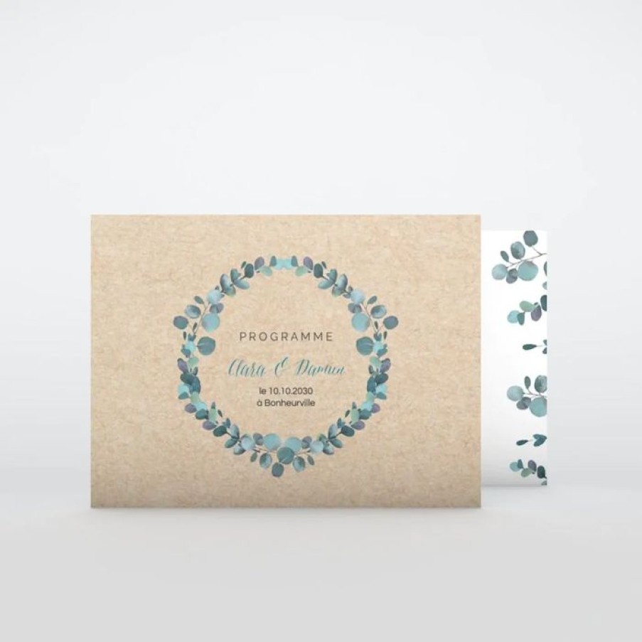 Wholesale Planet cards Programme De Mariage Eucalyptus Kraft