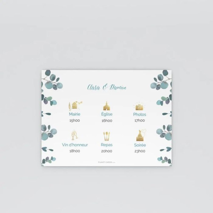 Wholesale Planet cards Programme De Mariage Eucalyptus Kraft