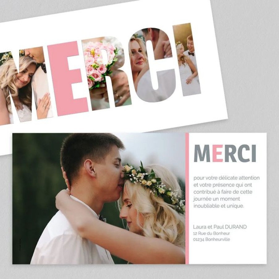 New Planet cards Remerciement Mariage Merci En Photos