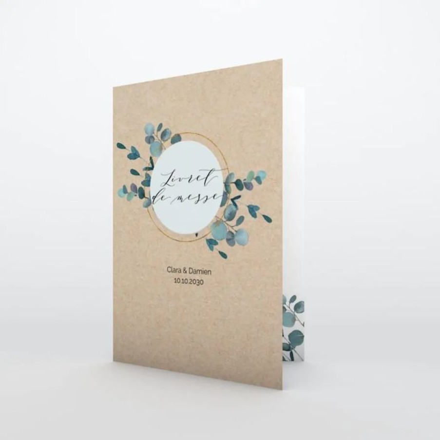 New Planet cards Livret De Messe De Mariage Eucalyptus Kraft