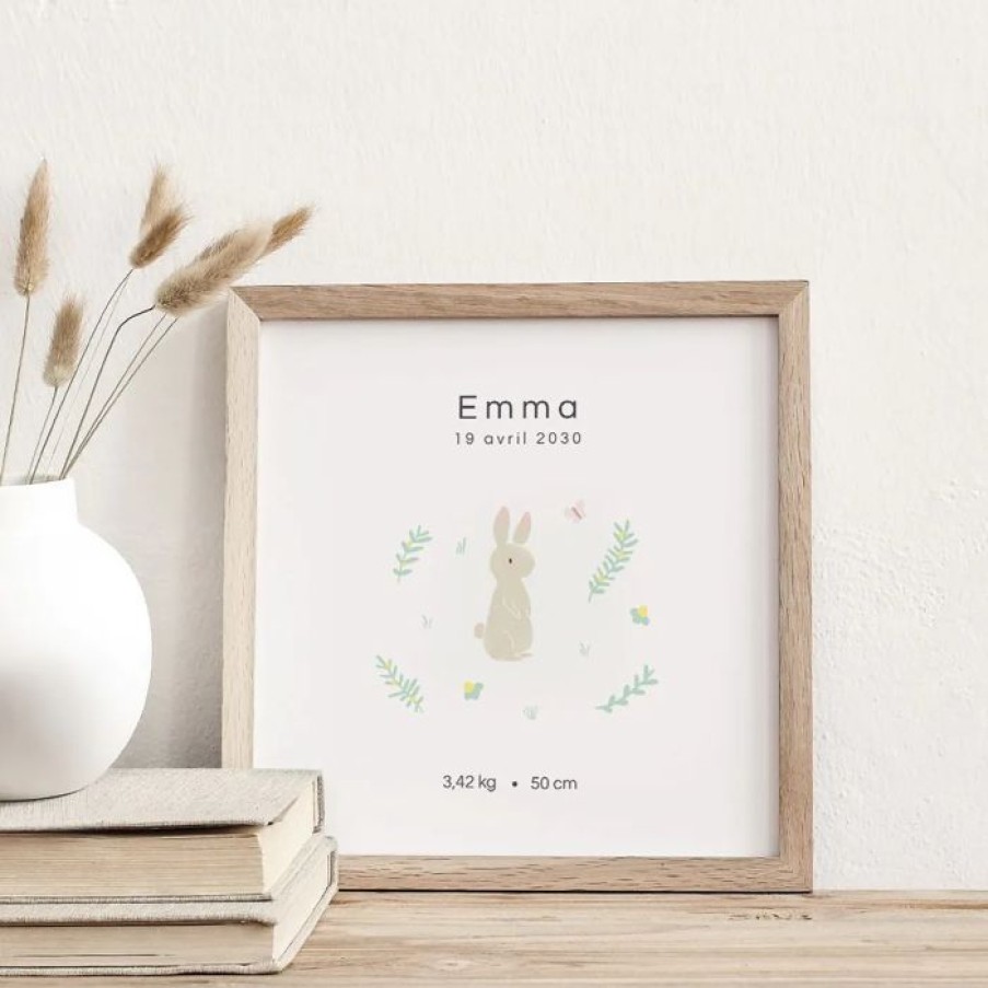 Hot Planet cards Affiche Naissance Bienvenue Petit Lapin 30X30