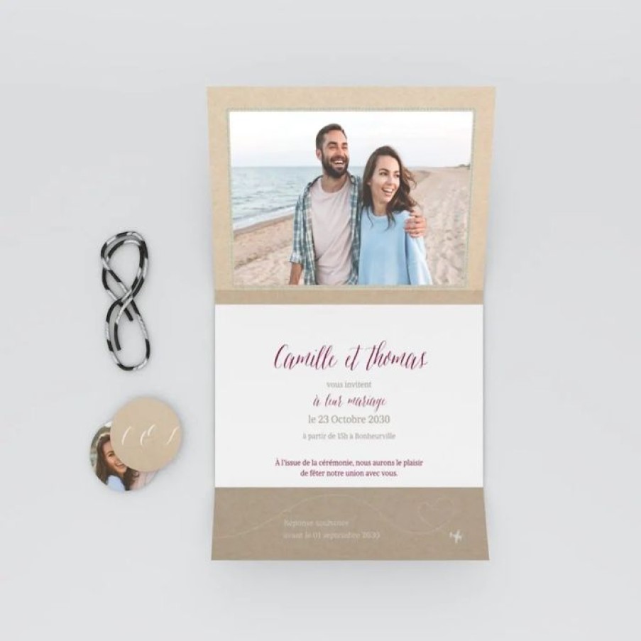 Online Planet cards Faire-Part Mariage Vol Pour L'Amour