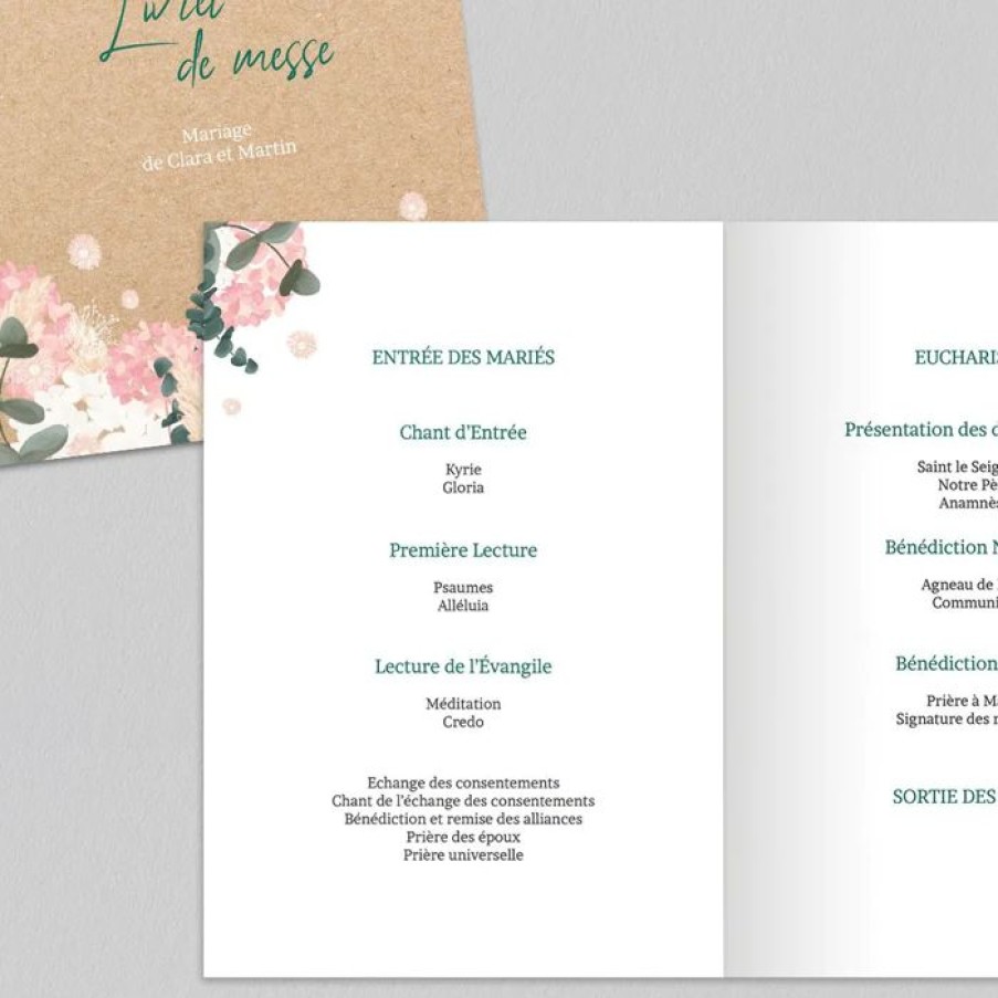 New Planet cards Livret De Messe De Mariage Eucalyptus Et Hortensia