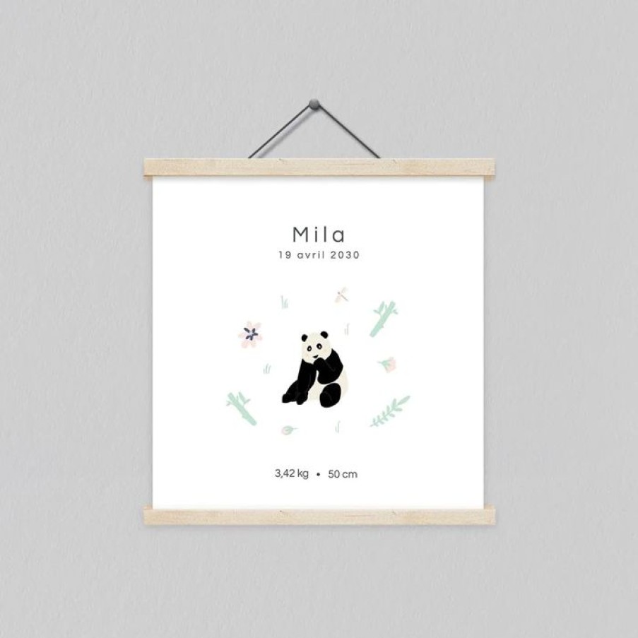 New Planet cards Affiche Naissance Bienvenue Petit Panda 30X30