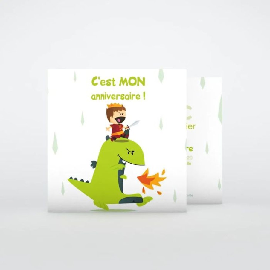 New Planet cards Carte Invitation Anniversaire Dragon Et Chevalier