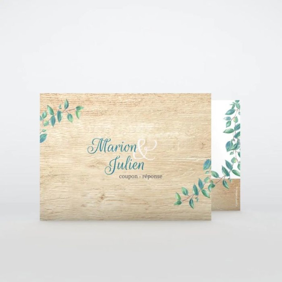 New Planet cards Coupon-Reponse Mariage Eucalyptus Et Bois