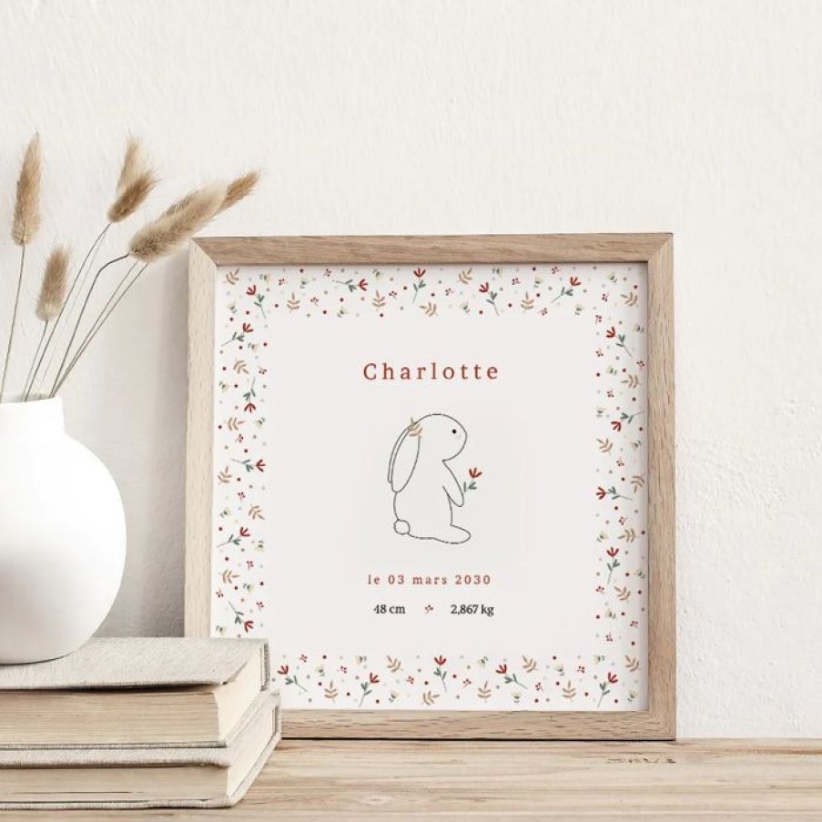 Hot Planet cards Affiche Naissance Lapin Liberty 30X30