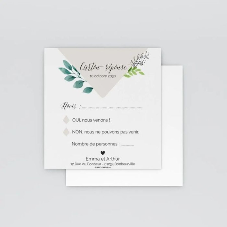 Hot Planet cards Coupon-Reponse Mariage Boheme Chic