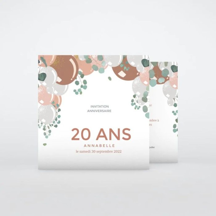 New Planet cards Carte Invitation Anniversaire Arche De Ballons Eucalyptus