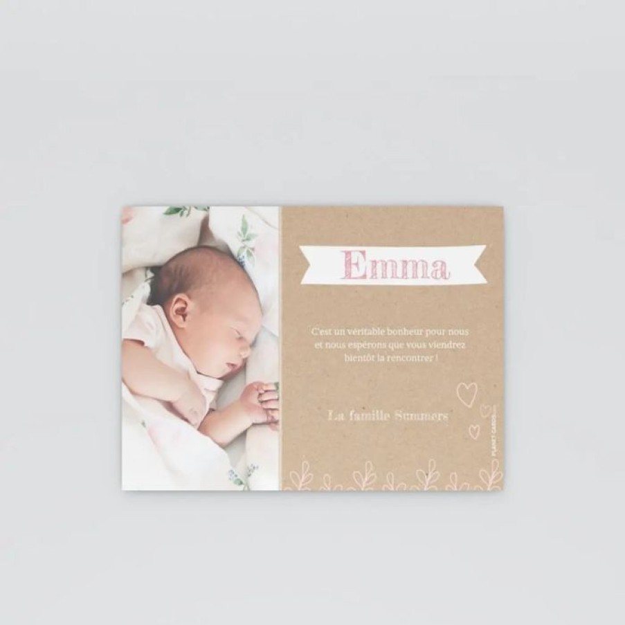 Clearance Planet cards Faire Part Naissance Pictos Sur Kraft